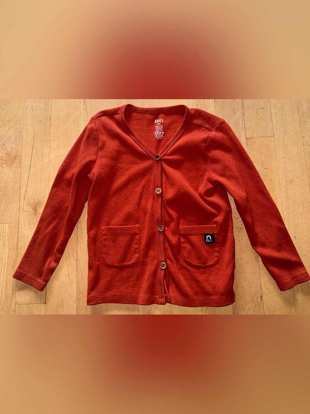 NWOT Rags ribbed relaxed cardigan sweater 2T pockets